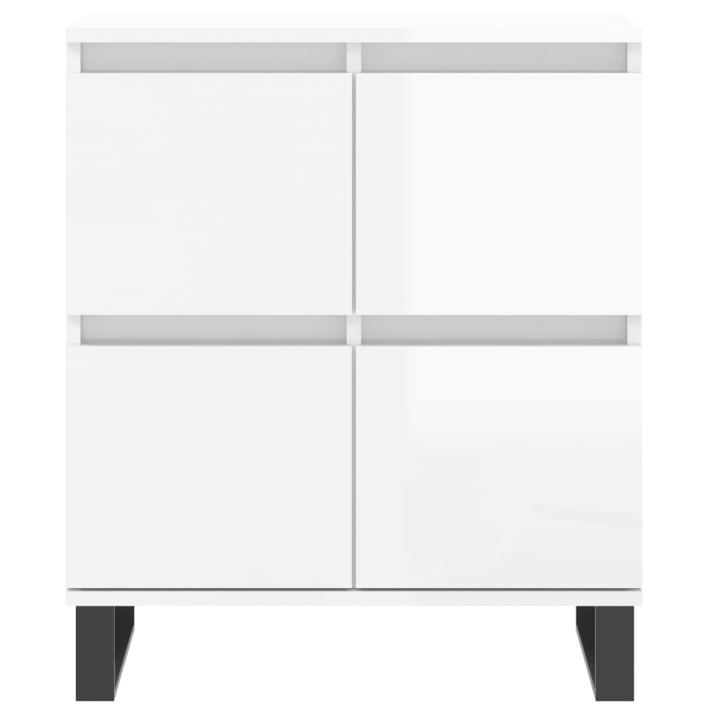 Dressoirs 2 st bewerkt hout hoogglans wit is nu te koop bij PeponiXL, paradijselijk wonen!