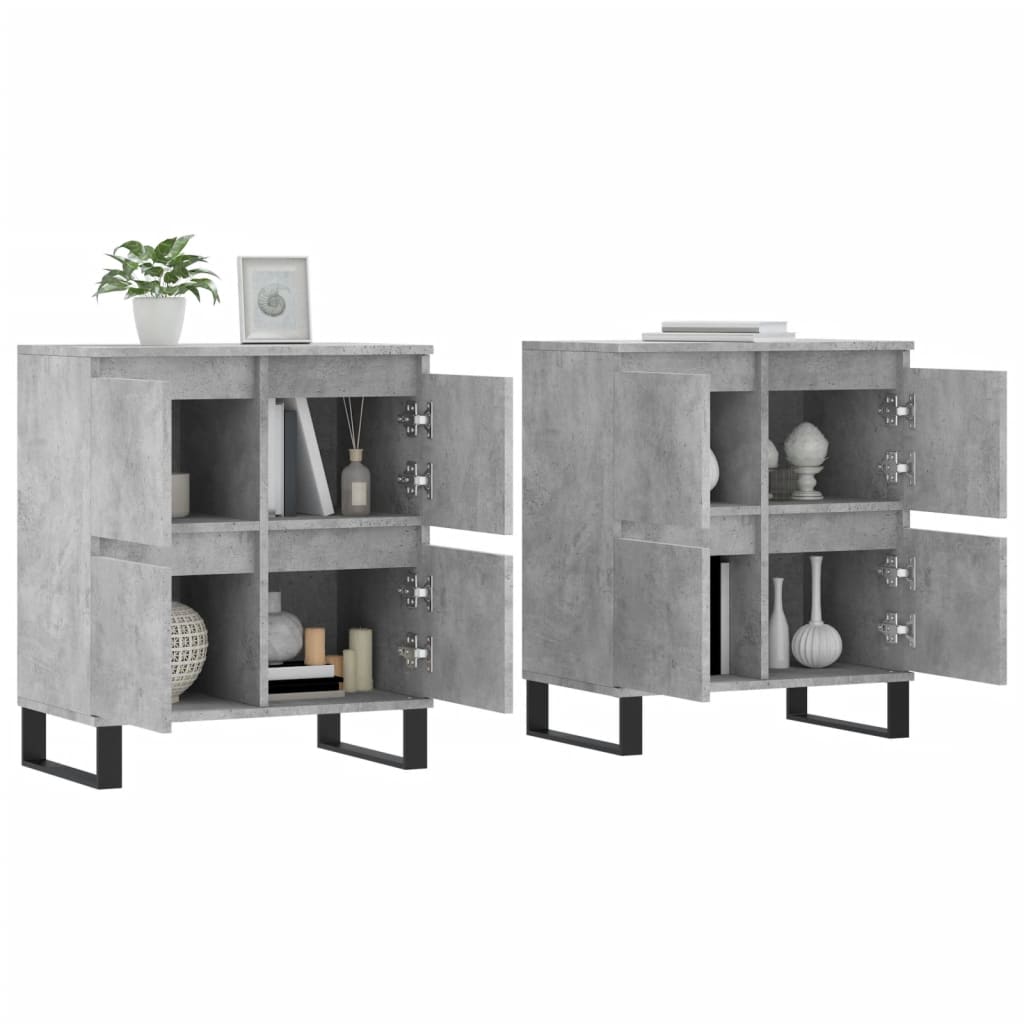 Dressoirs 2 st bewerkt hout betongrijs is nu te koop bij PeponiXL, paradijselijk wonen!