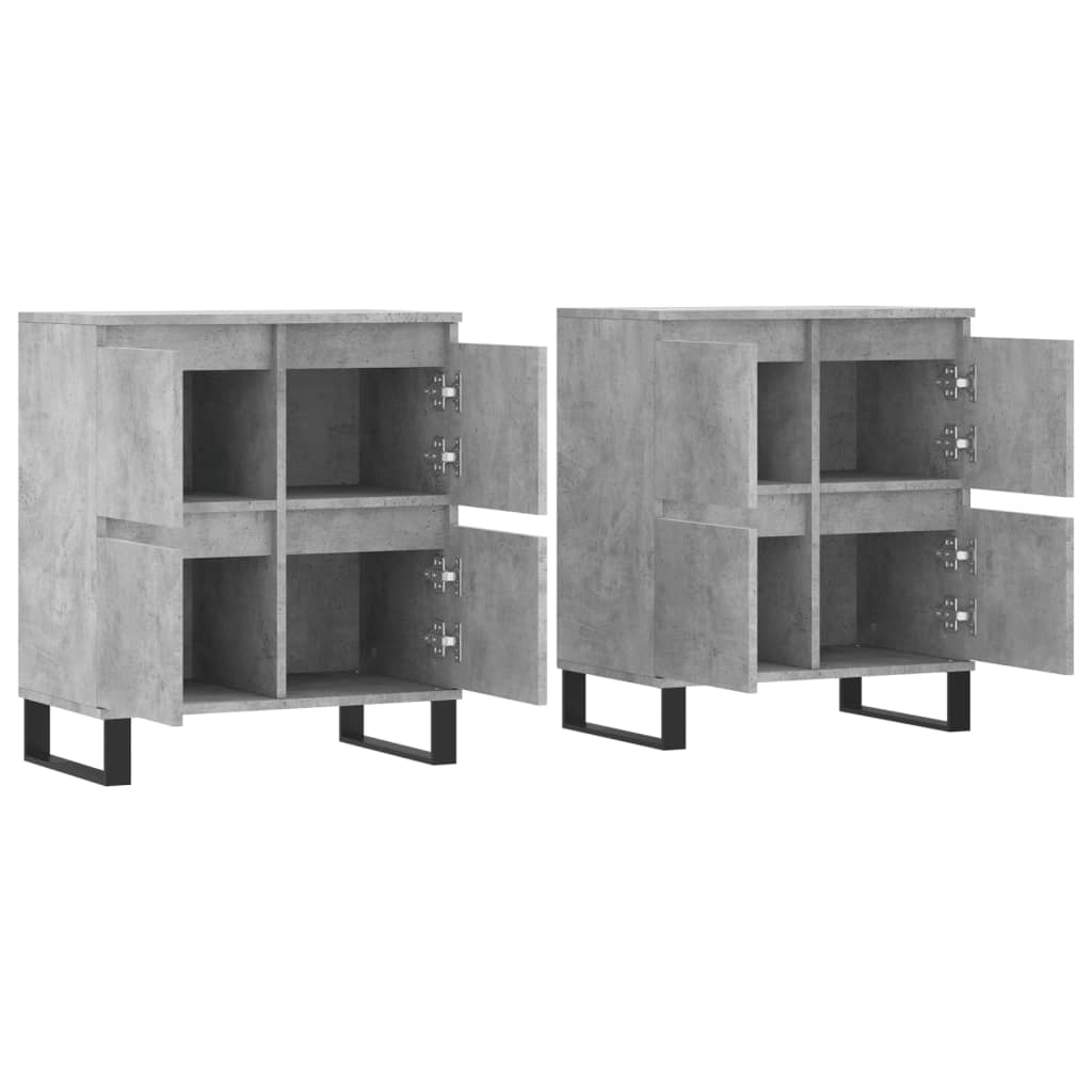 Dressoirs 2 st bewerkt hout betongrijs is nu te koop bij PeponiXL, paradijselijk wonen!
