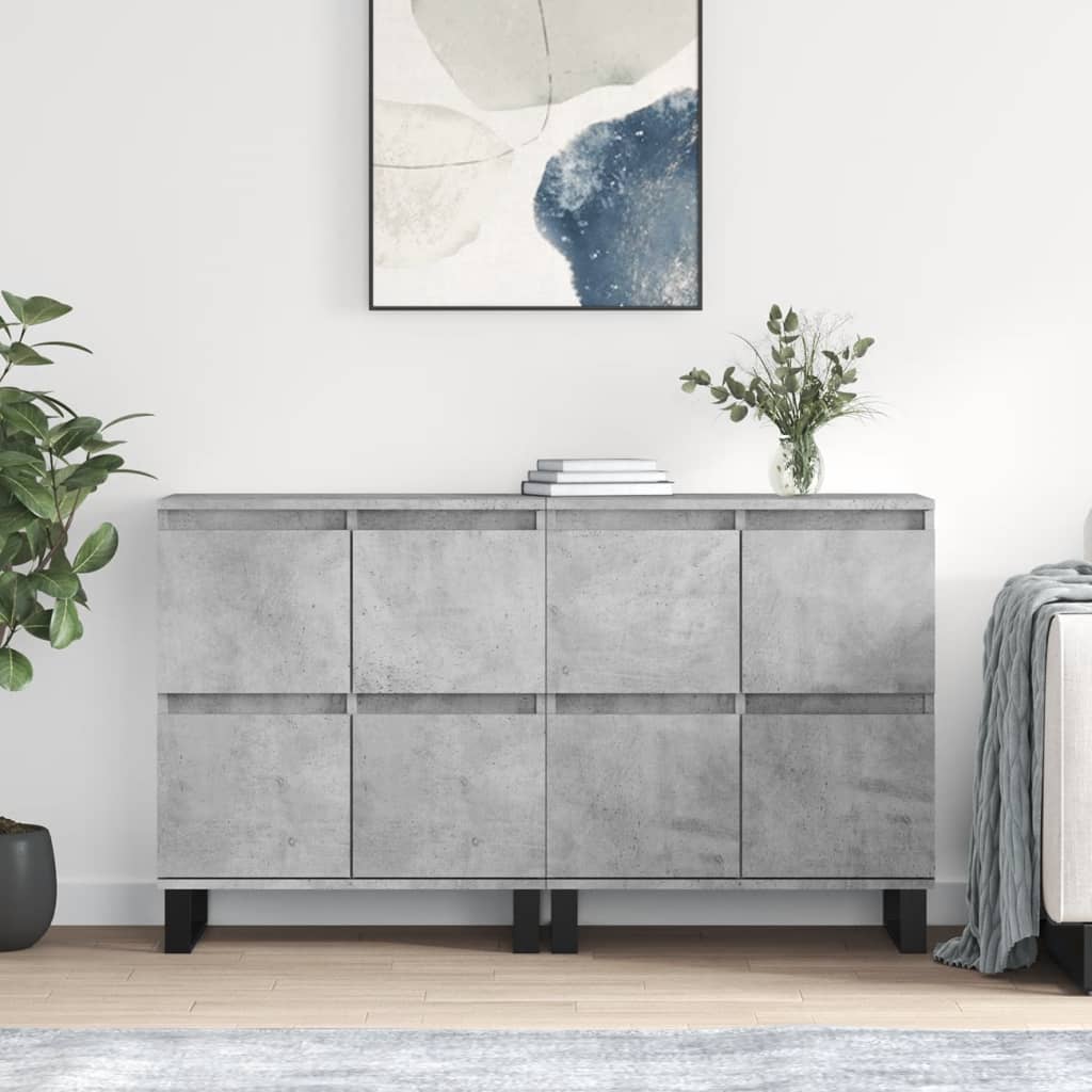 Dressoirs 2 st bewerkt hout betongrijs is nu te koop bij PeponiXL, paradijselijk wonen!