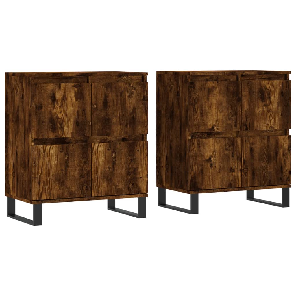 Dressoirs 2 st bewerkt hout gerookt eikenkleurig is nu te koop bij PeponiXL, paradijselijk wonen!