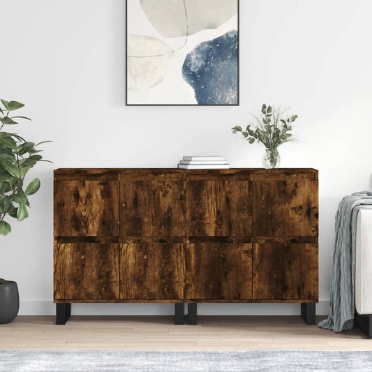 Dressoirs 2 st bewerkt hout gerookt eikenkleurig is nu te koop bij PeponiXL, paradijselijk wonen!