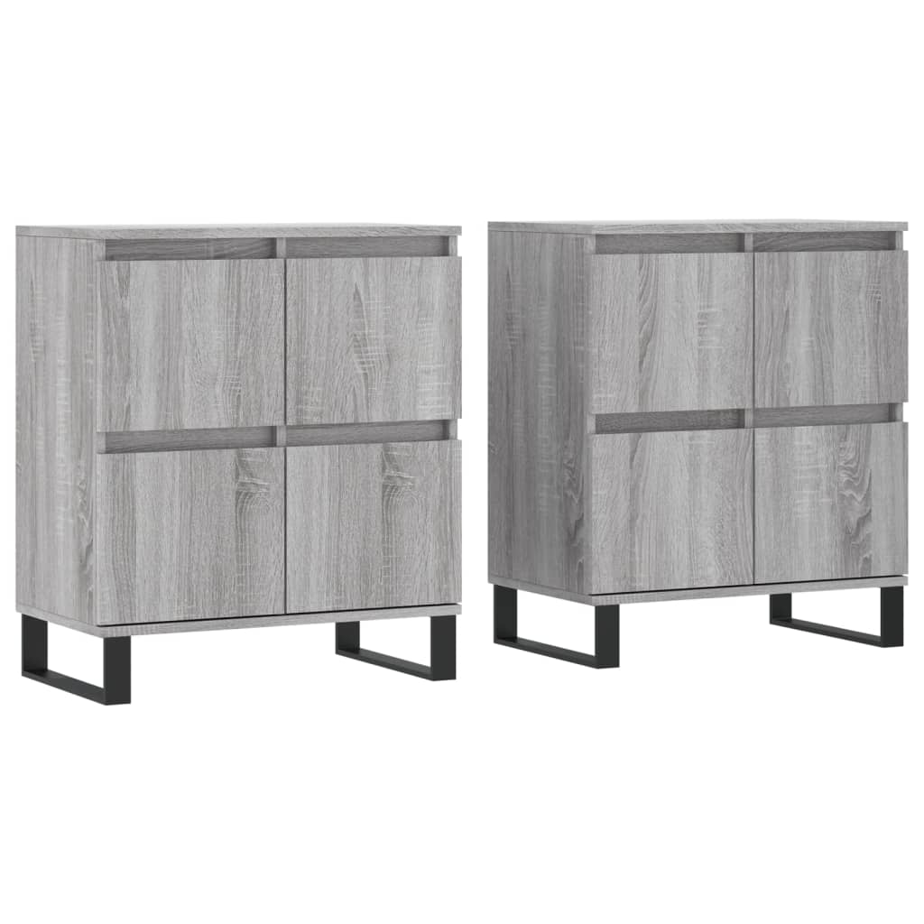 Dressoirs 2 st bewerkt hout grijs sonoma eikenkleurig is nu te koop bij PeponiXL, paradijselijk wonen!