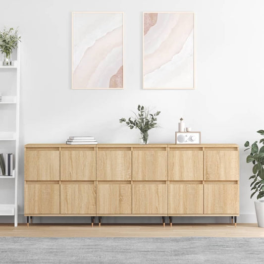 Dressoirs 3 st bewerkt hout sonoma eiken is nu te koop bij PeponiXL, paradijselijk wonen!