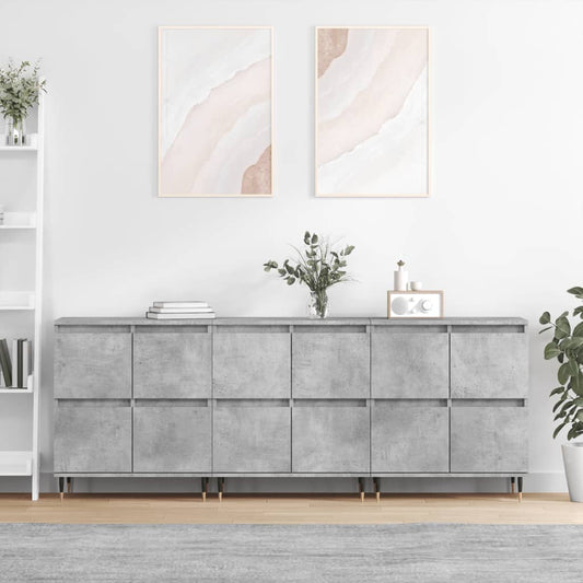 Dressoirs 3 st bewerkt hout betongrijs is nu te koop bij PeponiXL, paradijselijk wonen!