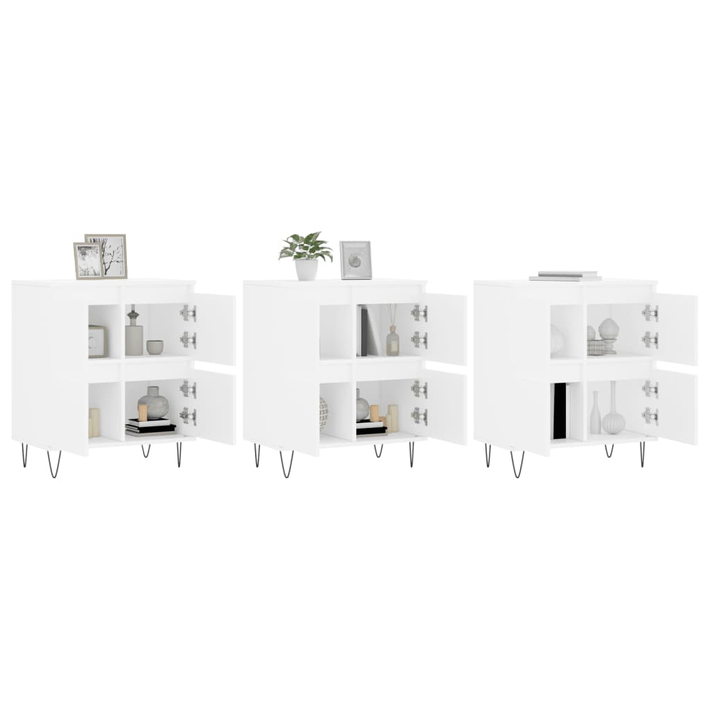 Dressoirs 3 st bewerkt hout wit is nu te koop bij PeponiXL, paradijselijk wonen!