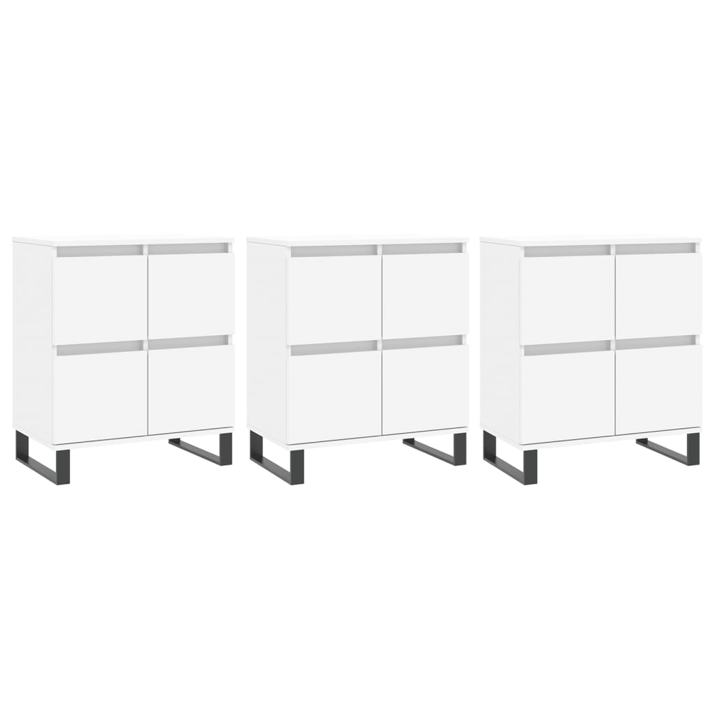 Dressoirs 3 st bewerkt hout wit is nu te koop bij PeponiXL, paradijselijk wonen!