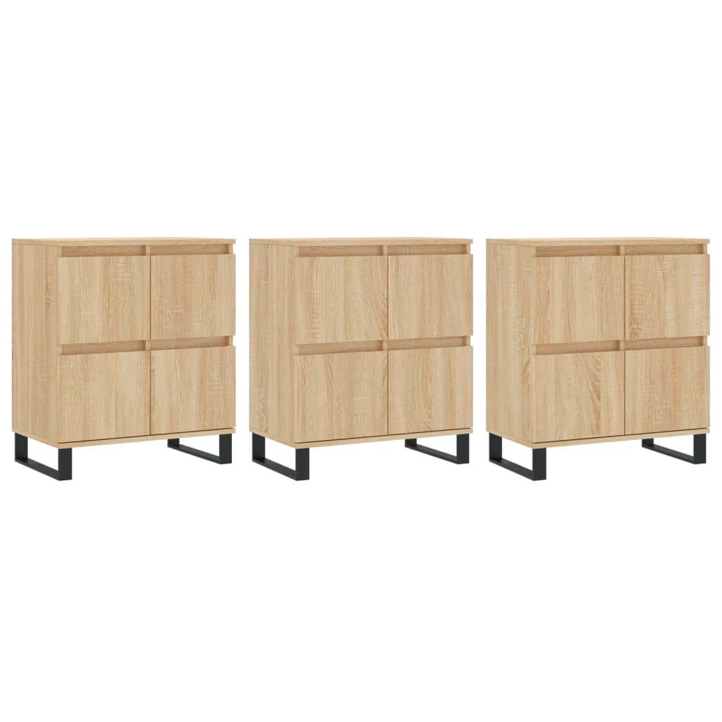 Dressoirs 3 st bewerkt hout sonoma eiken is nu te koop bij PeponiXL, paradijselijk wonen!