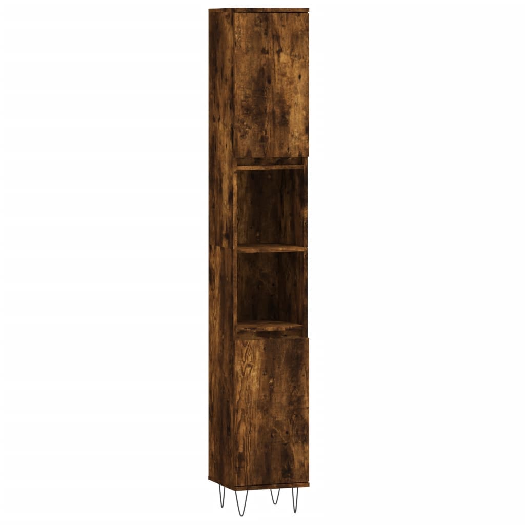 3-delige Badkamermeubelset bewerkt hout gerookt eikenkleurig is nu te koop bij PeponiXL, paradijselijk wonen!
