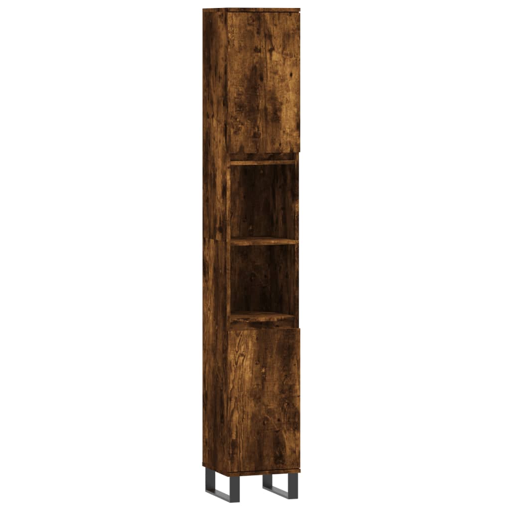 3-delige Badkamermeubelset bewerkt hout gerookt eikenkleurig is nu te koop bij PeponiXL, paradijselijk wonen!