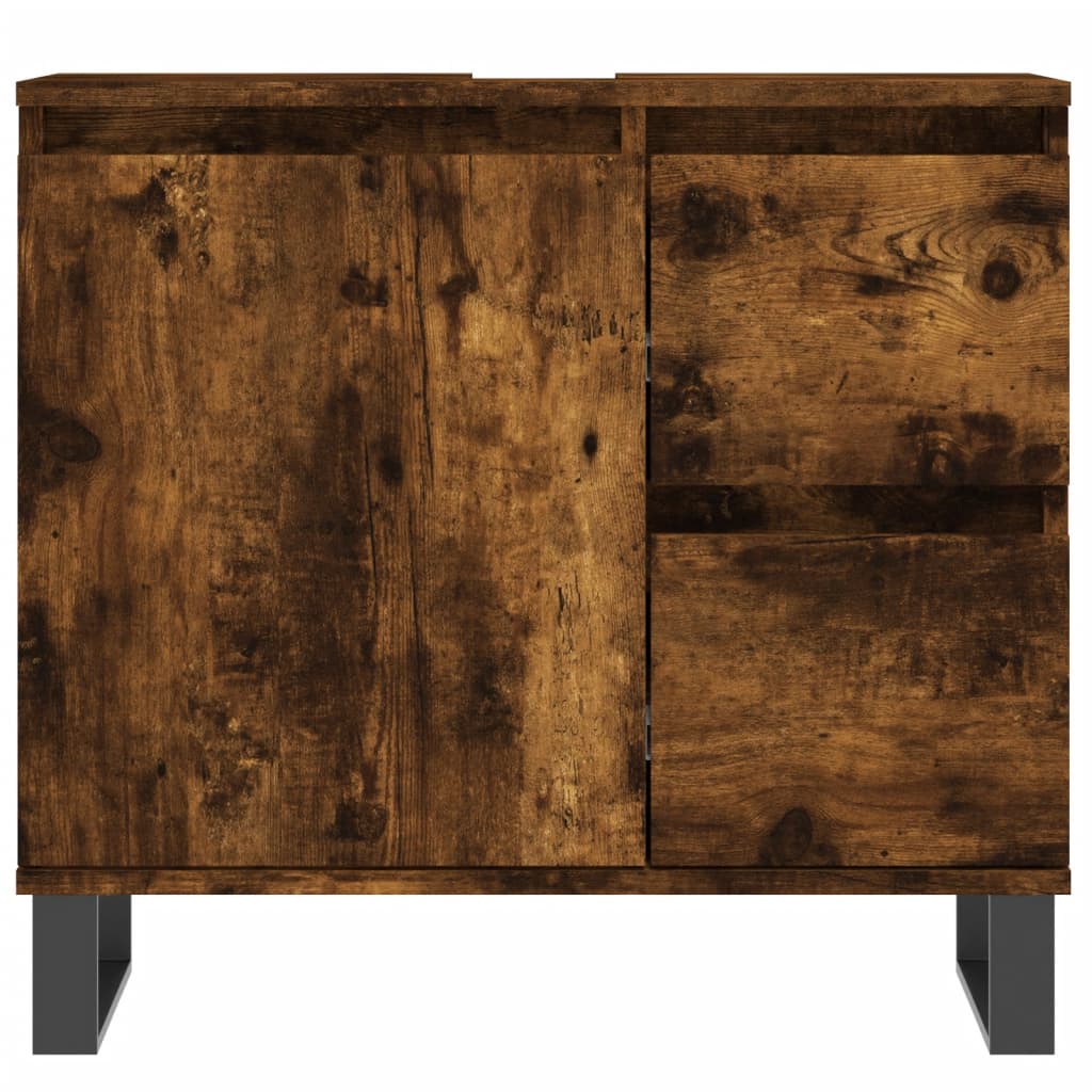 3-delige Badkamermeubelset bewerkt hout gerookt eikenkleurig is nu te koop bij PeponiXL, paradijselijk wonen!