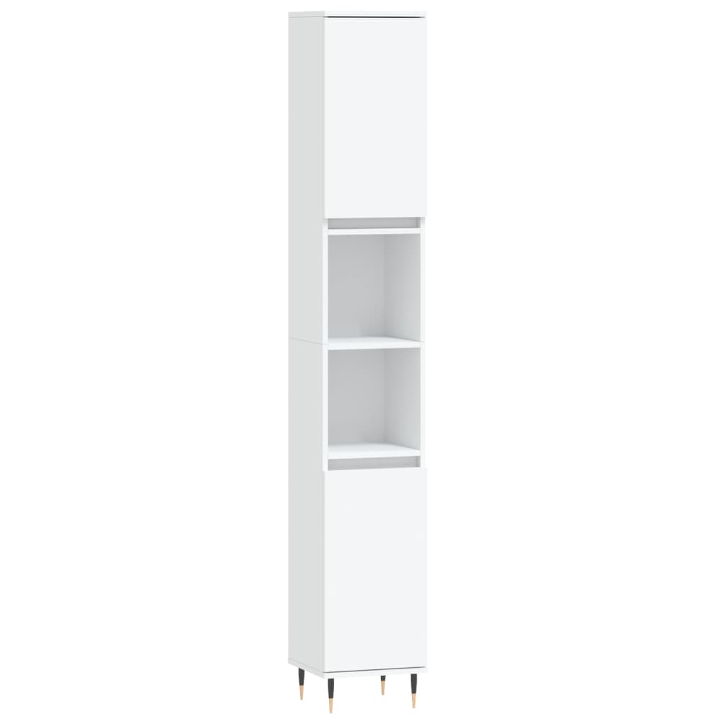 3-delige Badkamermeubelset bewerkt hout wit is nu te koop bij PeponiXL, paradijselijk wonen!