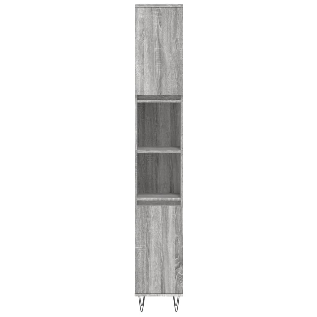 3-delige Badkamermeubelset bewerkt hout grijs sonoma eikenkleur is nu te koop bij PeponiXL, paradijselijk wonen!