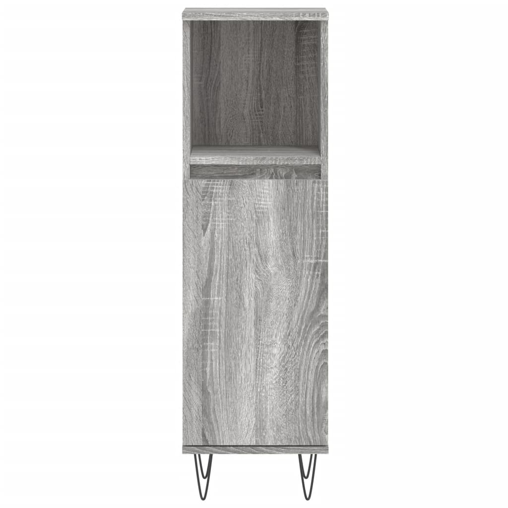 3-delige Badkamermeubelset bewerkt hout grijs sonoma eikenkleur is nu te koop bij PeponiXL, paradijselijk wonen!