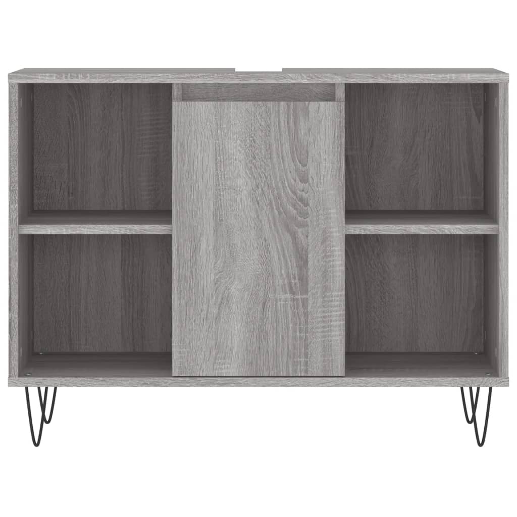 3-delige Badkamermeubelset bewerkt hout grijs sonoma eikenkleur is nu te koop bij PeponiXL, paradijselijk wonen!