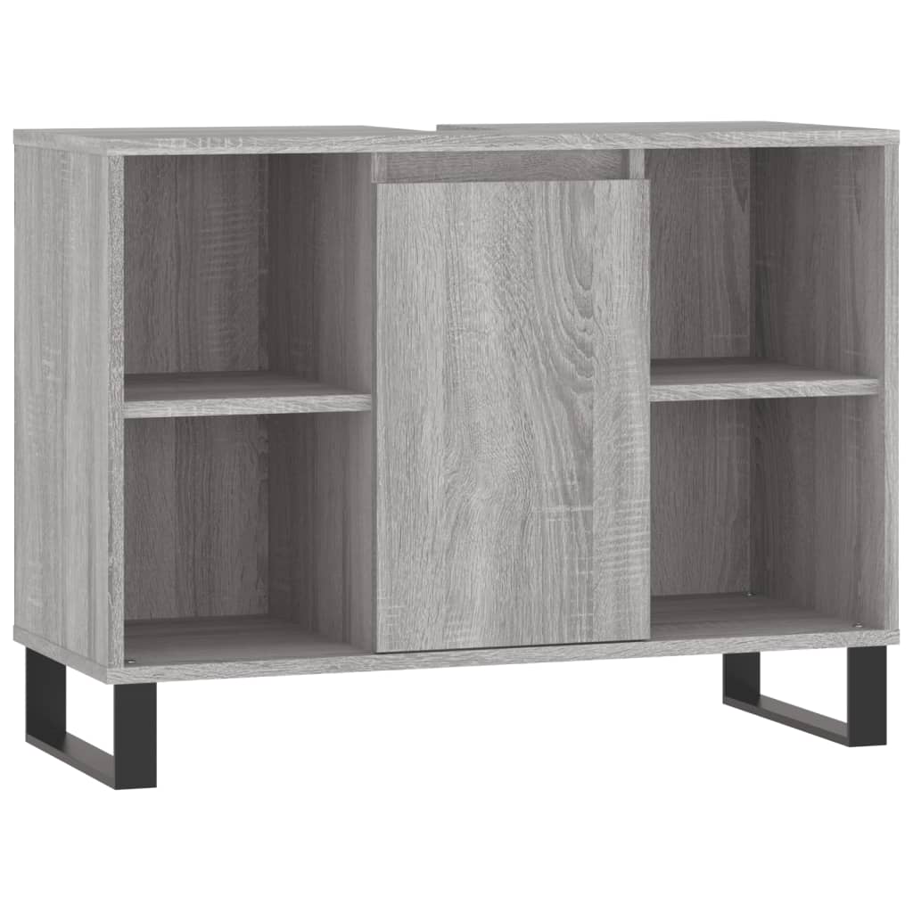 3-delige Badkamermeubelset bewerkt hout grijs sonoma eikenkleur is nu te koop bij PeponiXL, paradijselijk wonen!