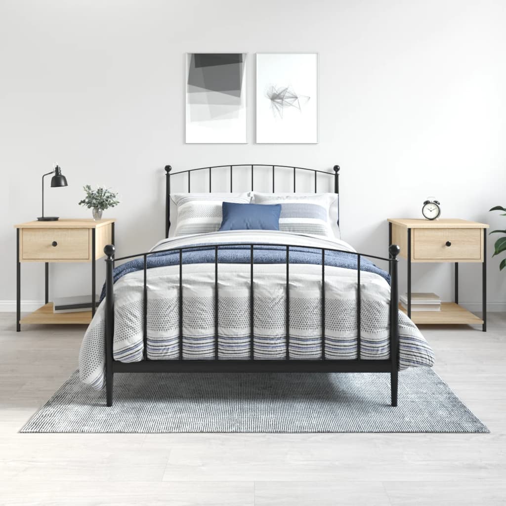 Nachtkastjes 2 st 44x45x58 cm sonoma eikenkleurig is nu te koop bij PeponiXL, paradijselijk wonen!