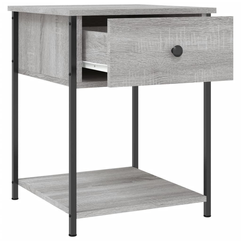 Nachtkastjes 2 st 44x45x58 cm bewerkt hout grijs sonoma eiken is nu te koop bij PeponiXL, paradijselijk wonen!