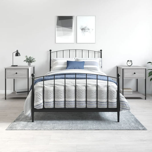 Nachtkastjes 2 st 44x45x58 cm bewerkt hout grijs sonoma eiken is nu te koop bij PeponiXL, paradijselijk wonen!