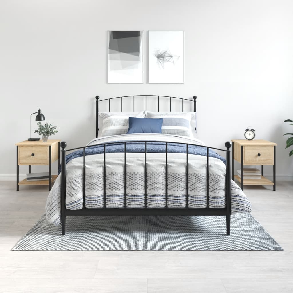 Nachtkastjes 2 st 34x35,5x45 cm sonoma eikenkleurig is nu te koop bij PeponiXL, paradijselijk wonen!