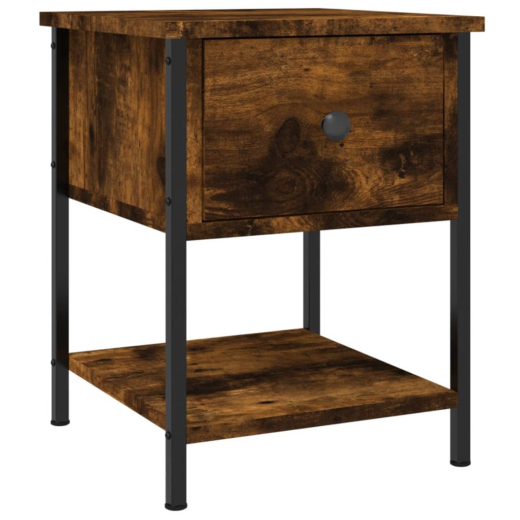 Nachtkastjes 2 st 34x35,5x45 cm bewerkt hout gerookt eikenkleur is nu te koop bij PeponiXL, paradijselijk wonen!