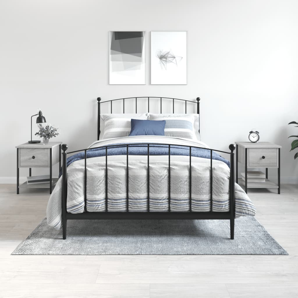 Nachtkastjes 2 st 34x35,5x45 cm bewerkt hout grijs sonoma eiken is nu te koop bij PeponiXL, paradijselijk wonen!
