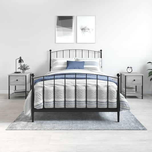 Nachtkastjes 2 st 34x35,5x45 cm bewerkt hout grijs sonoma eiken is nu te koop bij PeponiXL, paradijselijk wonen!