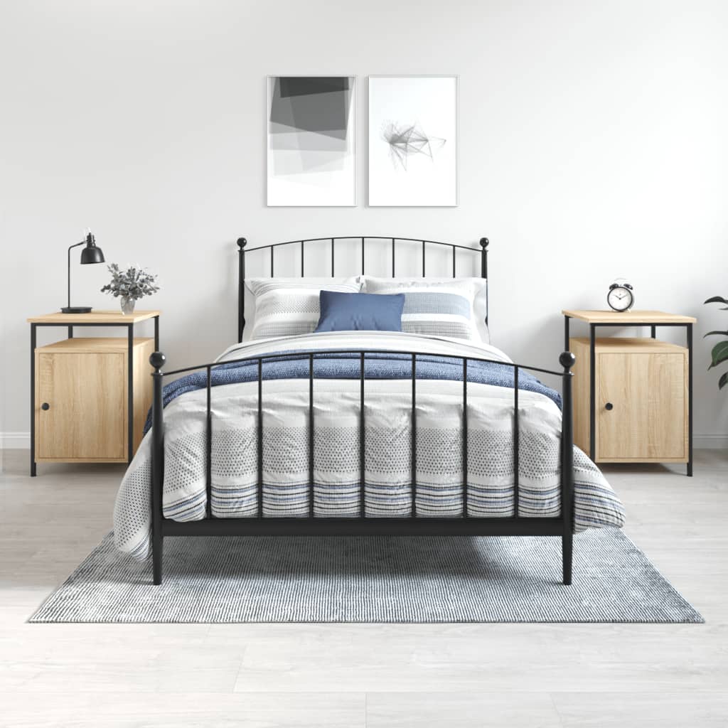 Nachtkastjes 2 st 40x42x60 cm bewerkt hout sonoma eikenkleurig is nu te koop bij PeponiXL, paradijselijk wonen!