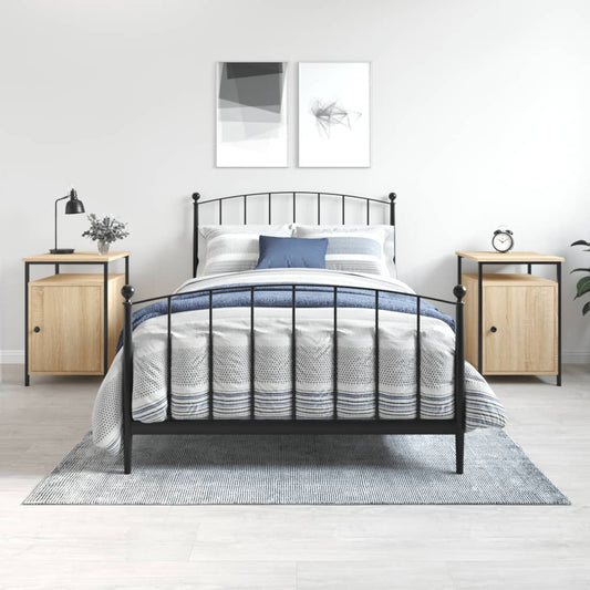 Nachtkastjes 2 st 40x42x60 cm bewerkt hout sonoma eikenkleurig is nu te koop bij PeponiXL, paradijselijk wonen!