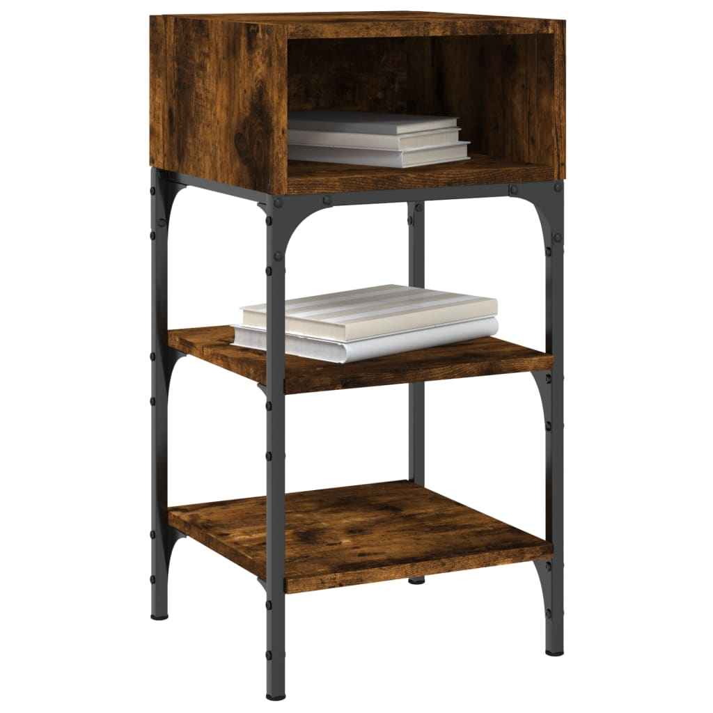 Nachtkastjes 2 st 35x34,5x70 cm bewerkt hout gerookt eikenkleur is nu te koop bij PeponiXL, paradijselijk wonen!