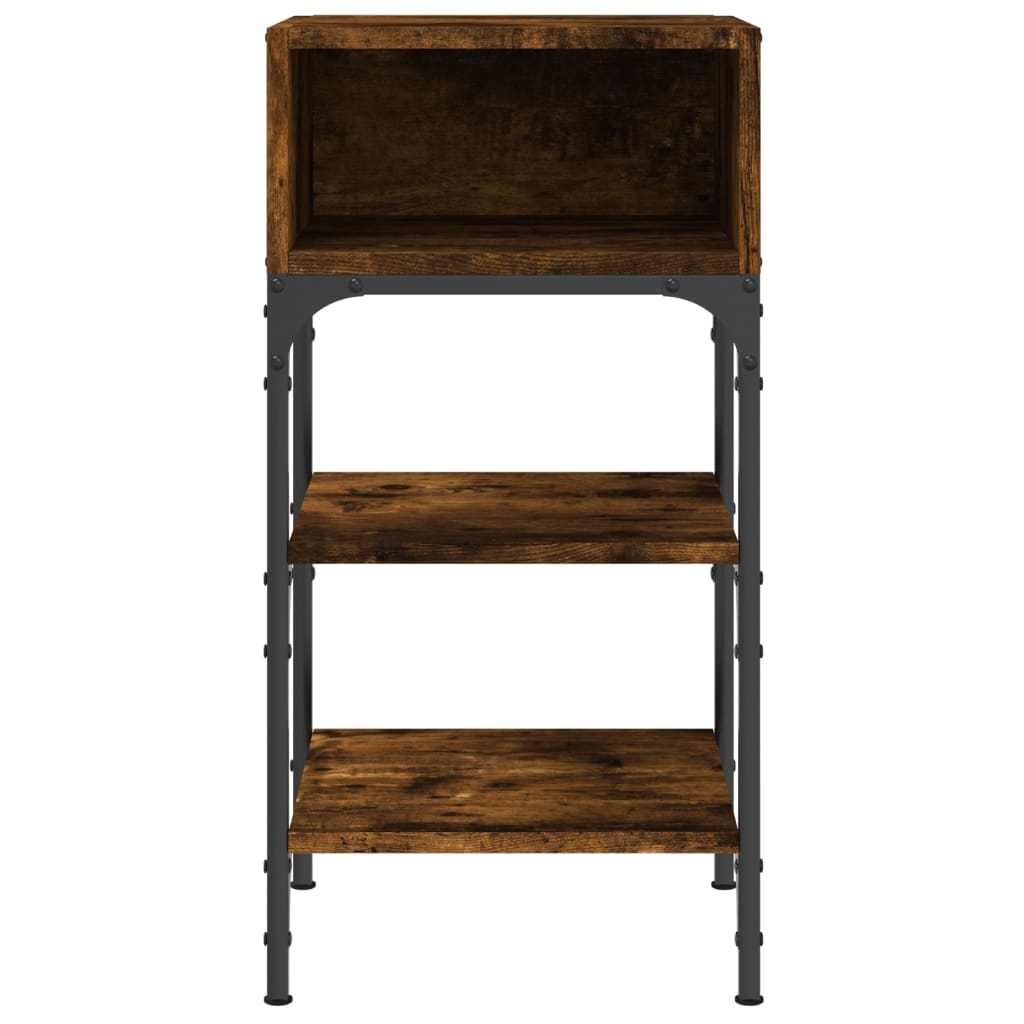 Nachtkastjes 2 st 35x34,5x70 cm bewerkt hout gerookt eikenkleur is nu te koop bij PeponiXL, paradijselijk wonen!