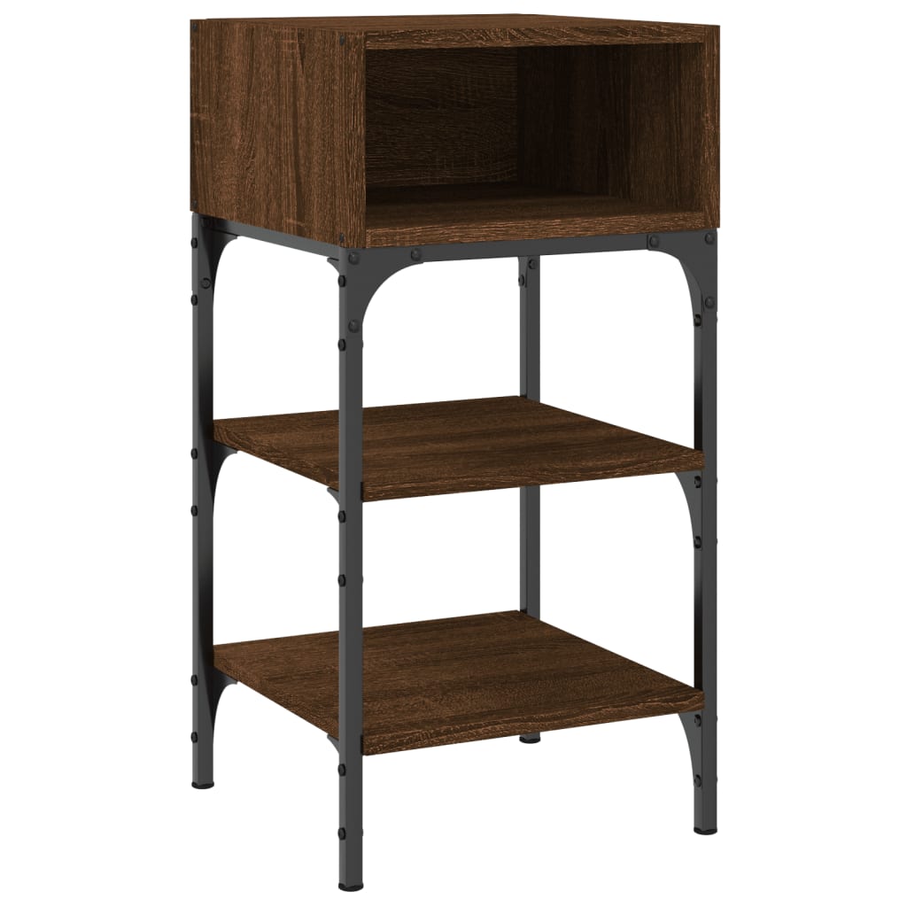 Nachtkastjes 2 st 35x34,5x70 cm bewerkt hout bruin eikenkleur is nu te koop bij PeponiXL, paradijselijk wonen!