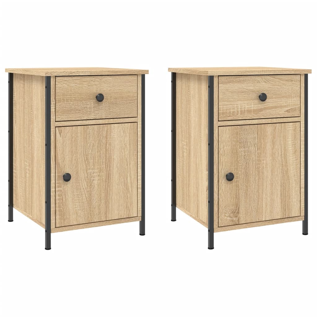 Nachtkastjes 2 st 40x42x60 cm bewerkt hout sonoma eikenkleurig is nu te koop bij PeponiXL, paradijselijk wonen!