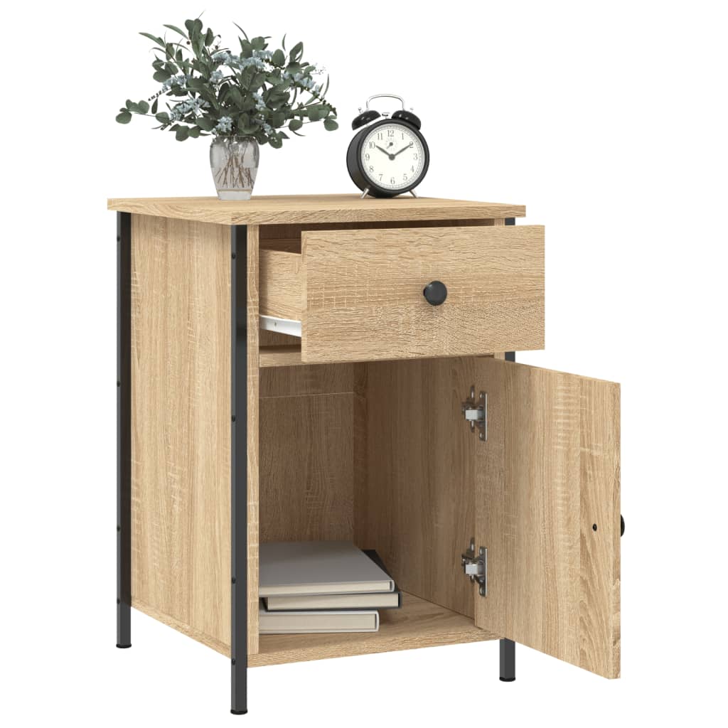 Nachtkastjes 2 st 40x42x60 cm bewerkt hout sonoma eikenkleurig is nu te koop bij PeponiXL, paradijselijk wonen!