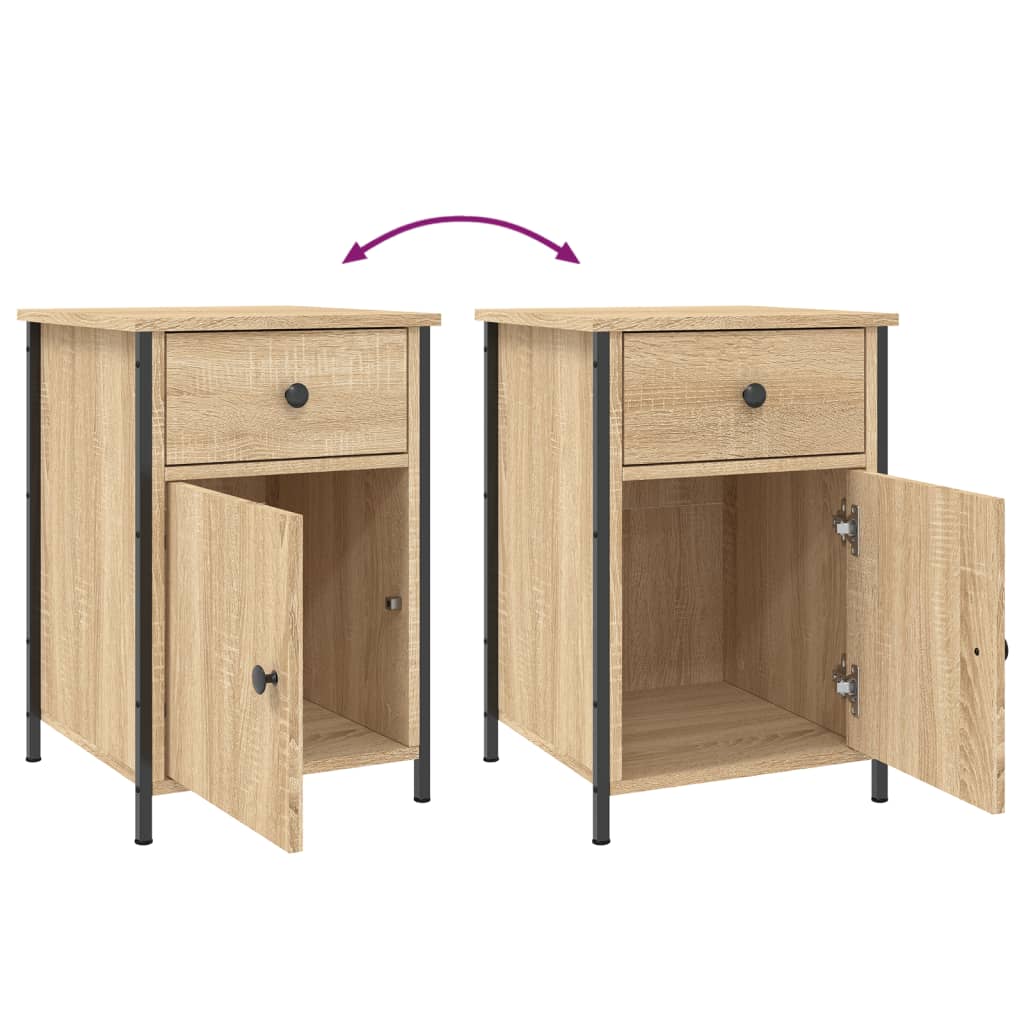 Nachtkastjes 2 st 40x42x60 cm bewerkt hout sonoma eikenkleurig is nu te koop bij PeponiXL, paradijselijk wonen!