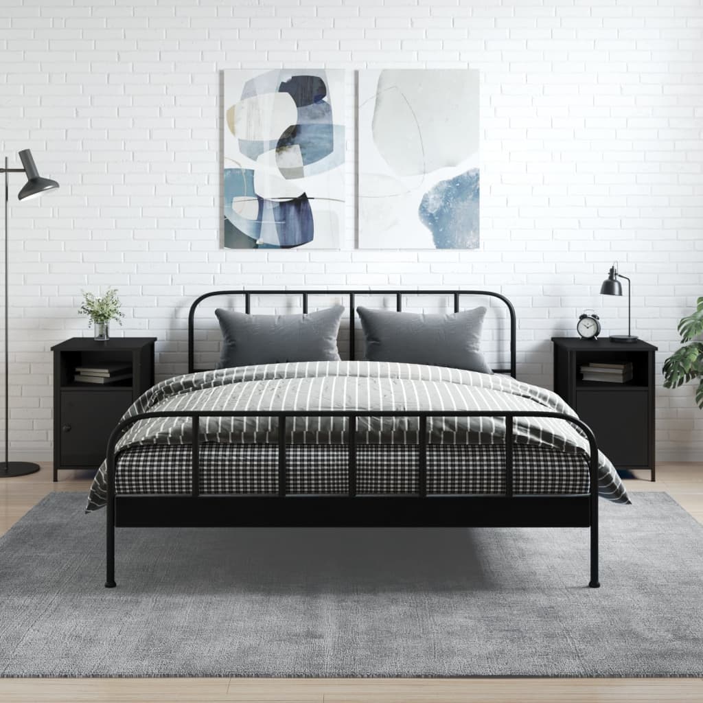 Nachtkastjes 2 st 40x42x60 cm bewerkt hout zwart is nu te koop bij PeponiXL, paradijselijk wonen!