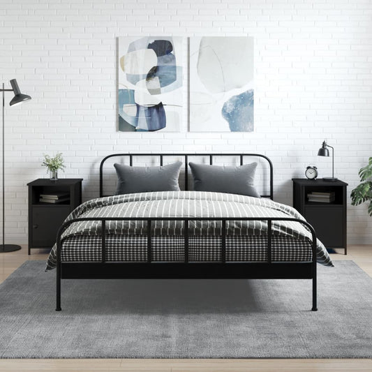 Nachtkastjes 2 st 40x42x60 cm bewerkt hout zwart is nu te koop bij PeponiXL, paradijselijk wonen!