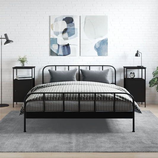 Nachtkastjes 2 st 41x31x80 cm bewerkt hout zwart is nu te koop bij PeponiXL, paradijselijk wonen!