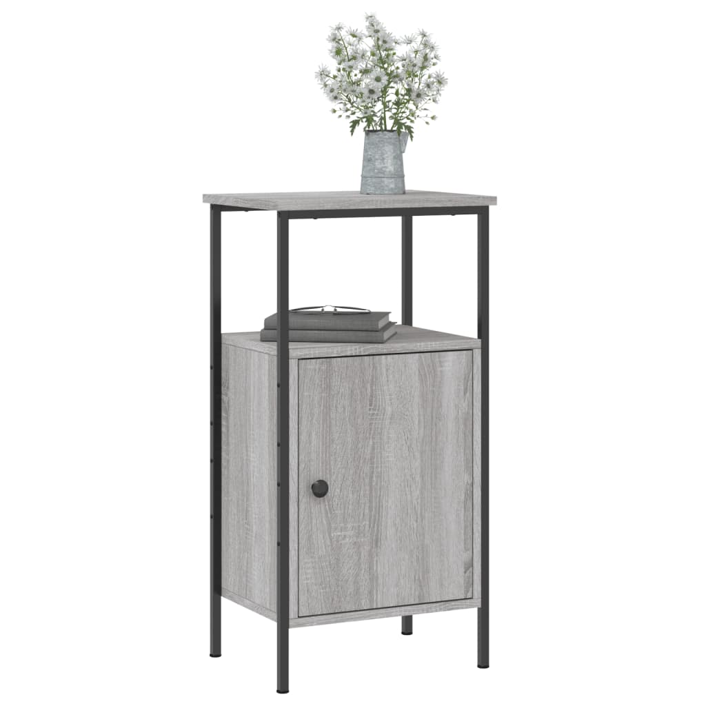 Nachtkastjes 2 st 41x31x80 cm bewerkt hout grijs sonoma eiken is nu te koop bij PeponiXL, paradijselijk wonen!