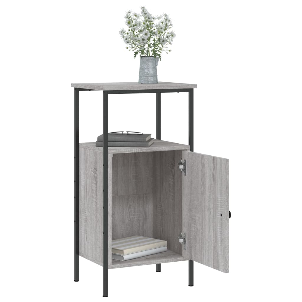 Nachtkastjes 2 st 41x31x80 cm bewerkt hout grijs sonoma eiken is nu te koop bij PeponiXL, paradijselijk wonen!