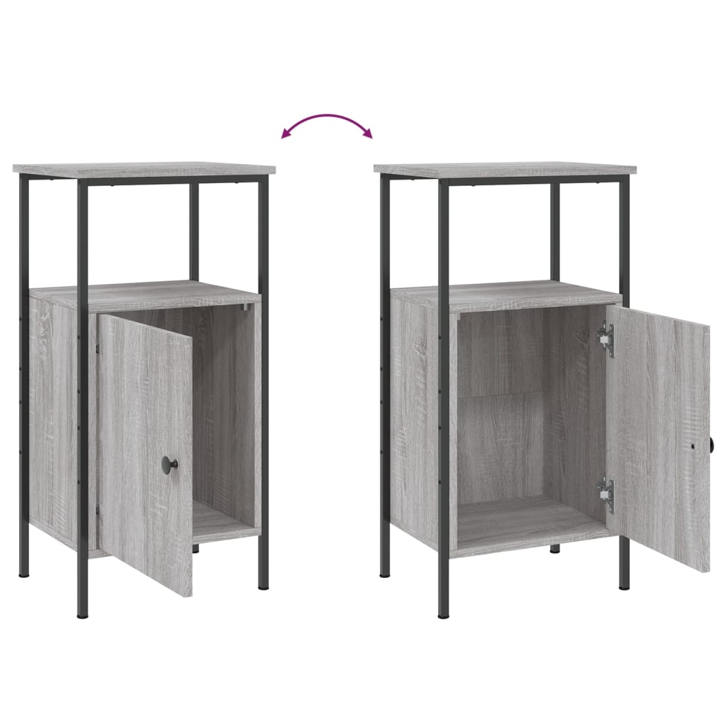Nachtkastjes 2 st 41x31x80 cm bewerkt hout grijs sonoma eiken is nu te koop bij PeponiXL, paradijselijk wonen!