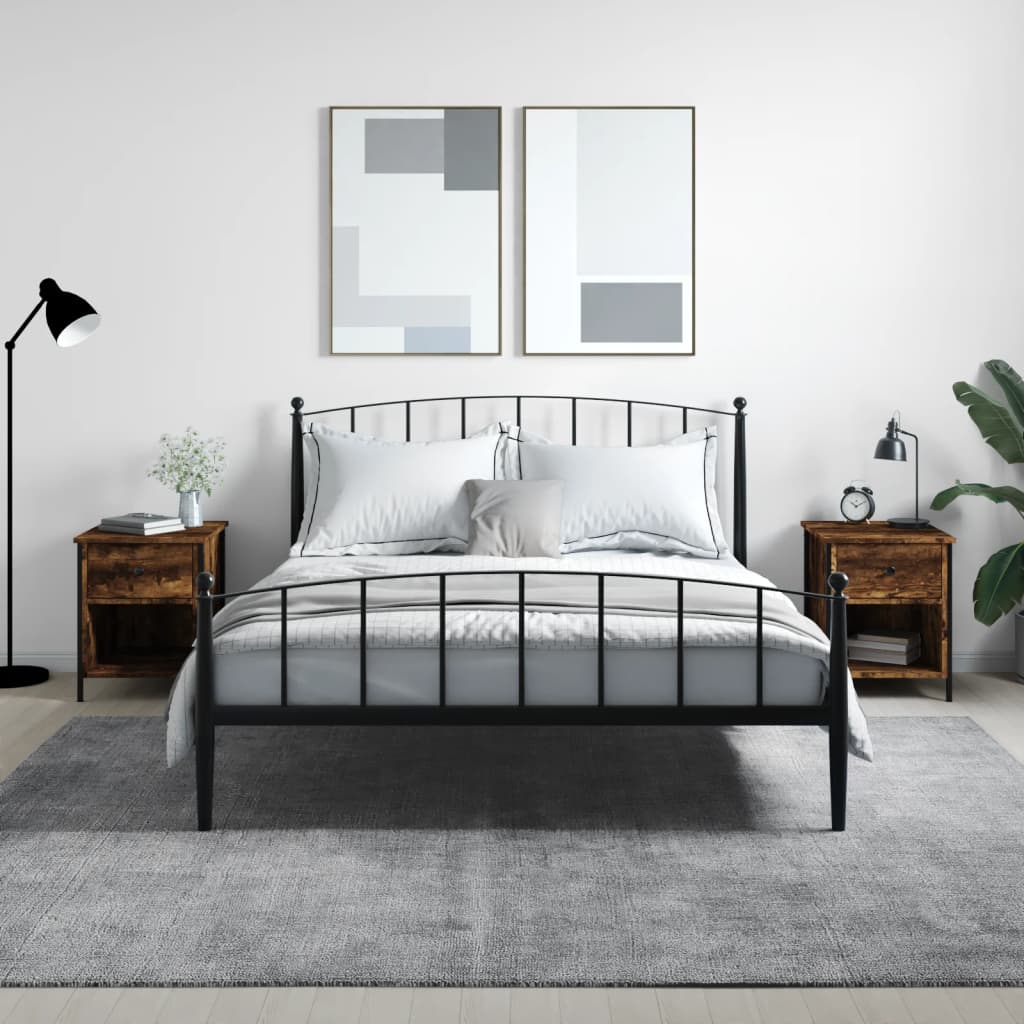 Nachtkastjes 2 st 40x42x50 cm bewerkt hout gerookt eikenkleurig is nu te koop bij PeponiXL, paradijselijk wonen!