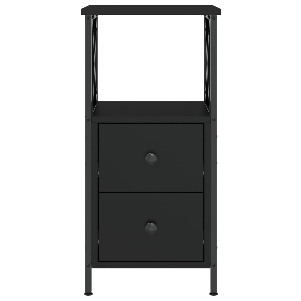 Nachtkastjes 2 st 34x35,5x70 cm bewerkt hout zwart is nu te koop bij PeponiXL, paradijselijk wonen!