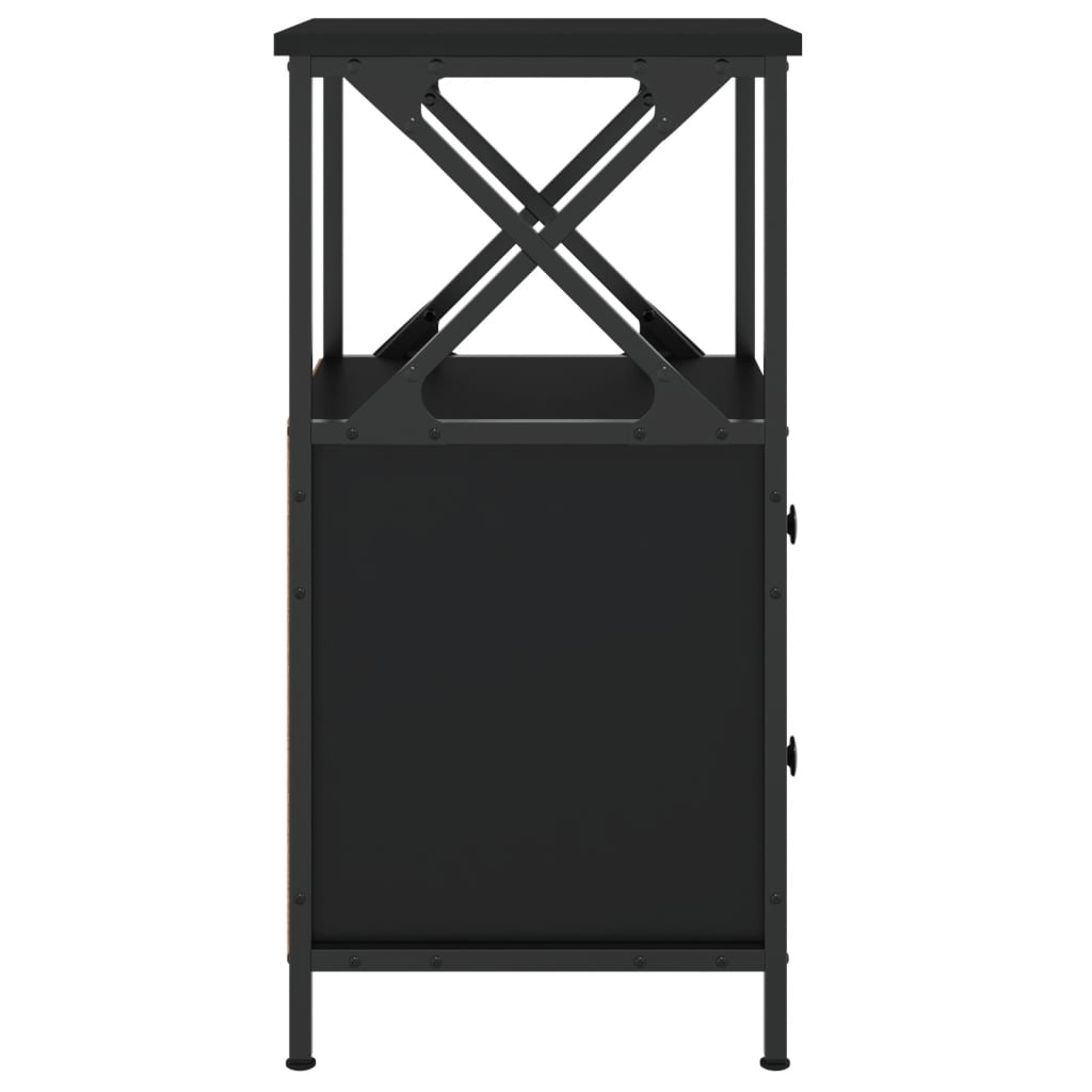 Nachtkastjes 2 st 34x35,5x70 cm bewerkt hout zwart is nu te koop bij PeponiXL, paradijselijk wonen!