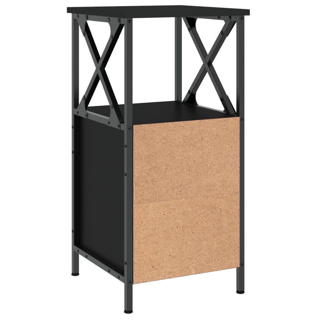 Nachtkastjes 2 st 34x35,5x70 cm bewerkt hout zwart is nu te koop bij PeponiXL, paradijselijk wonen!