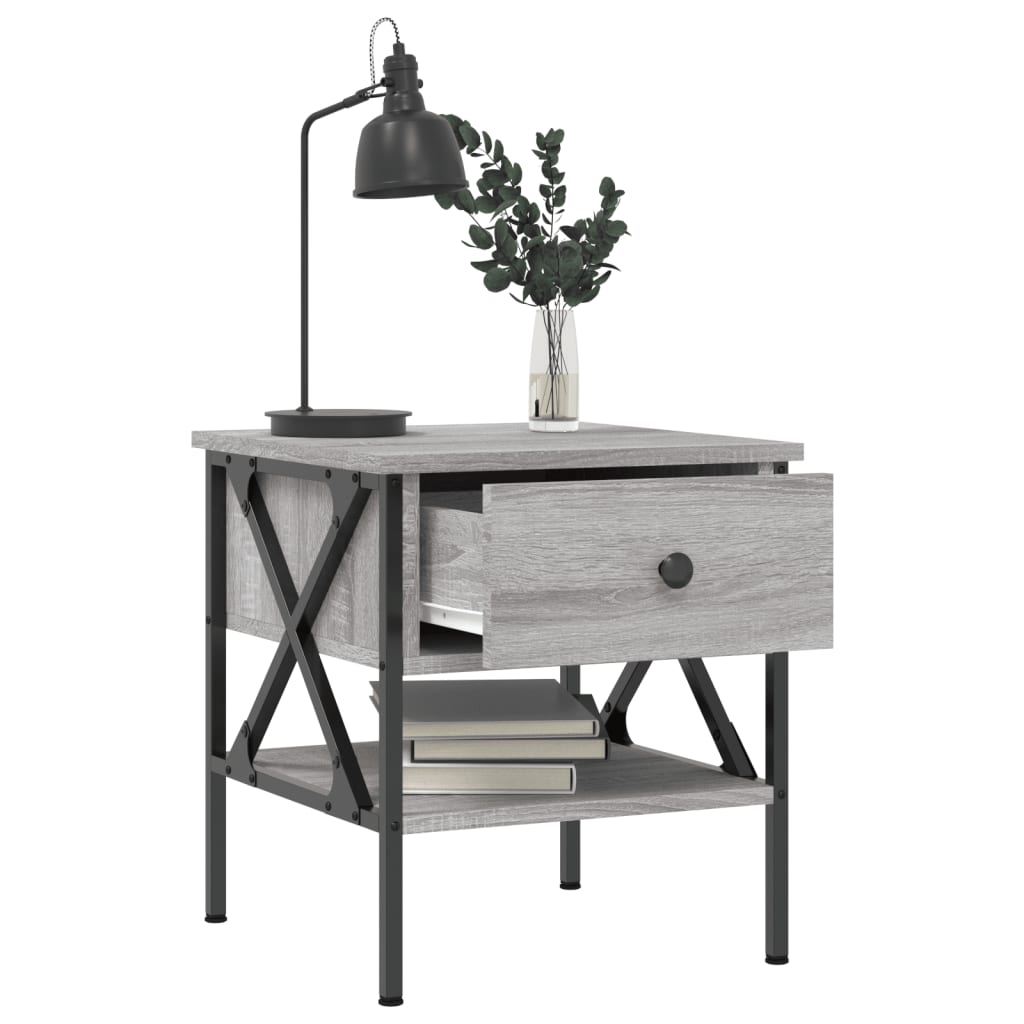 Nachtkastjes 2 st 40x42x45 cm bewerkt hout grijs sonoma eiken is nu te koop bij PeponiXL, paradijselijk wonen!