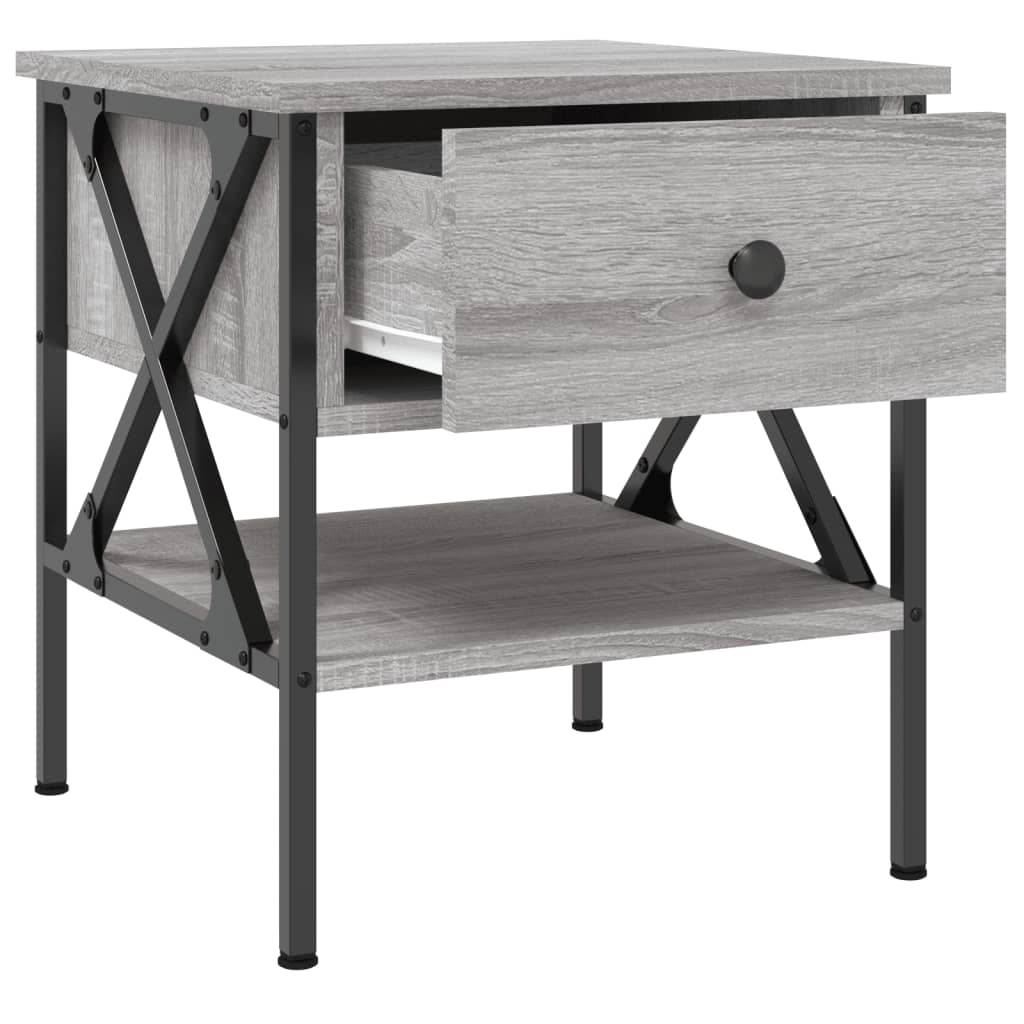 Nachtkastjes 2 st 40x42x45 cm bewerkt hout grijs sonoma eiken is nu te koop bij PeponiXL, paradijselijk wonen!
