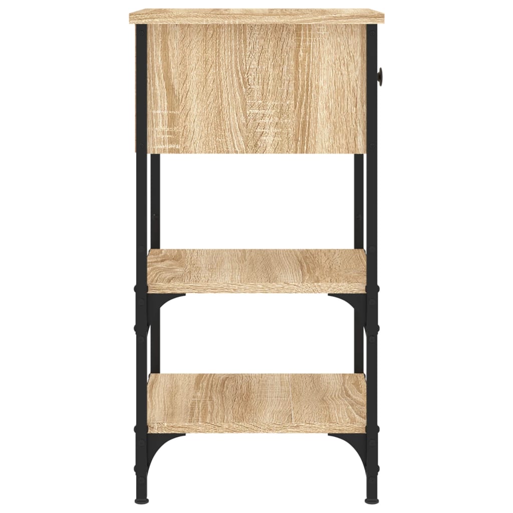 Nachtkastjes 2 st 34x36x70 cm bewerkt hout sonoma eikenkleurig is nu te koop bij PeponiXL, paradijselijk wonen!