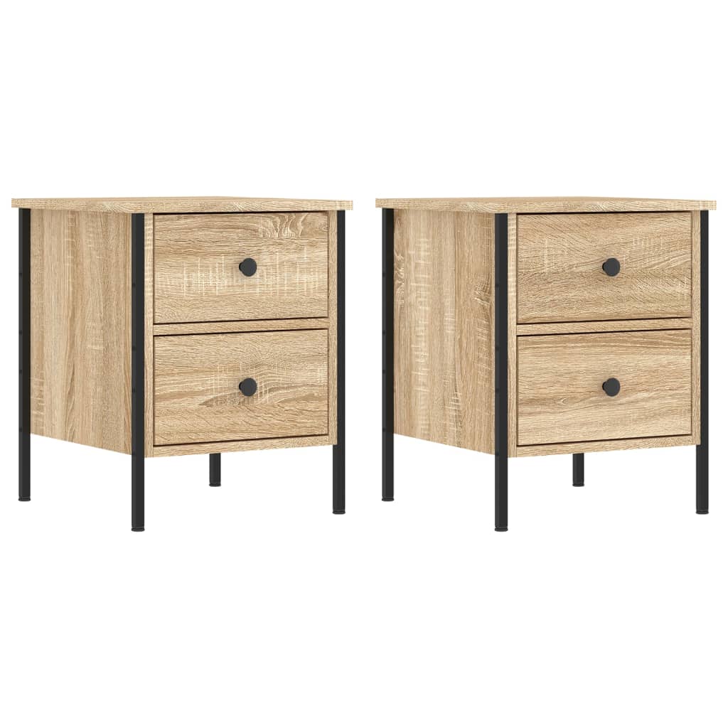 Nachtkastjes 2 st 40x42x50 cm bewerkt hout sonoma eikenkleurig is nu te koop bij PeponiXL, paradijselijk wonen!