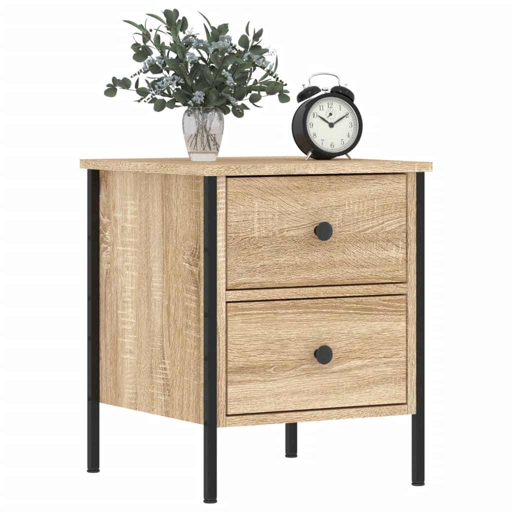 Nachtkastjes 2 st 40x42x50 cm bewerkt hout sonoma eikenkleurig is nu te koop bij PeponiXL, paradijselijk wonen!